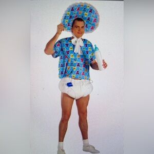 Adult Baby Costume with Bonnet
